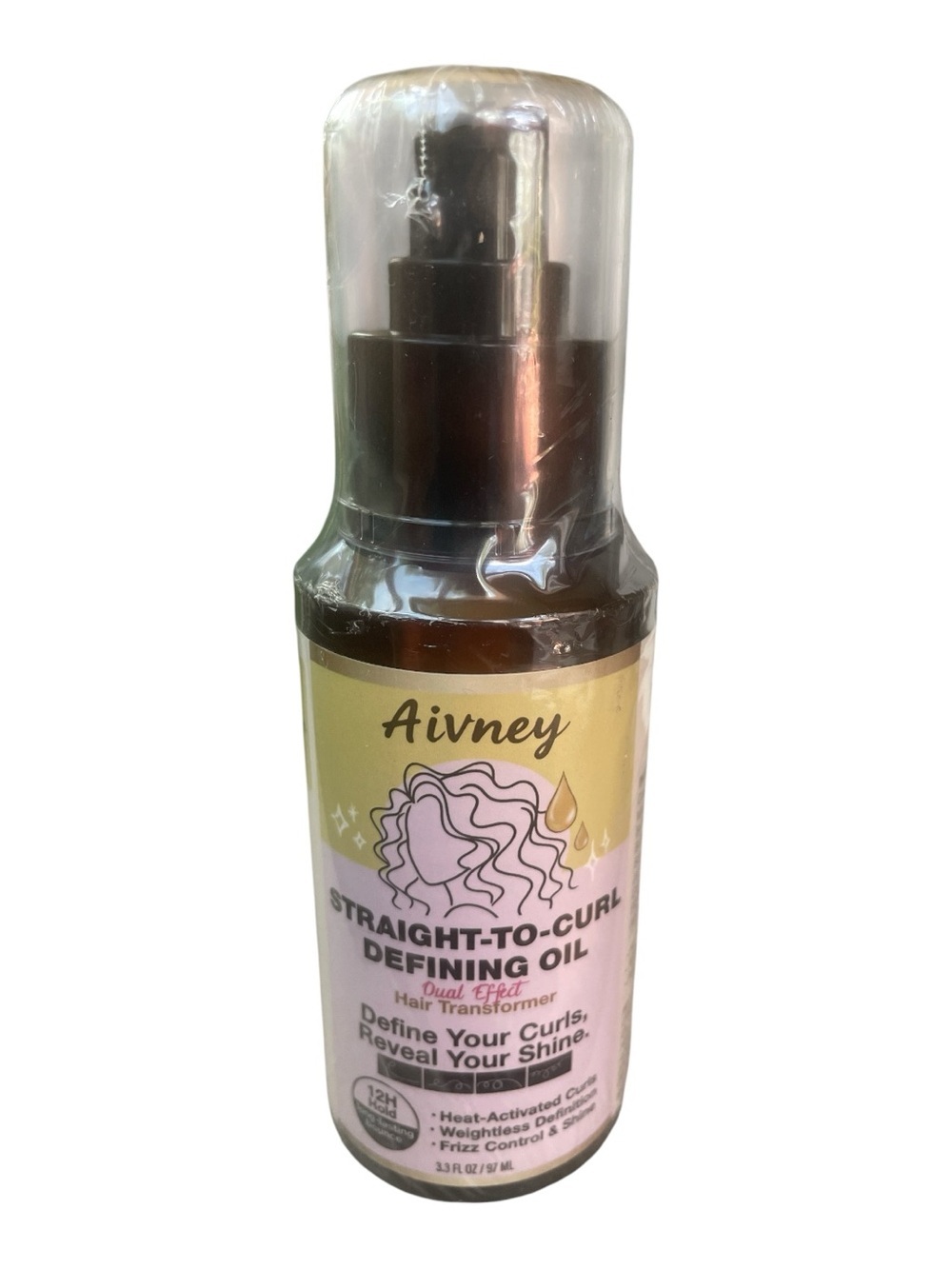 Curly Hair Heat Activated Curl Defining Oil Serum Frizz Control 3.3oz